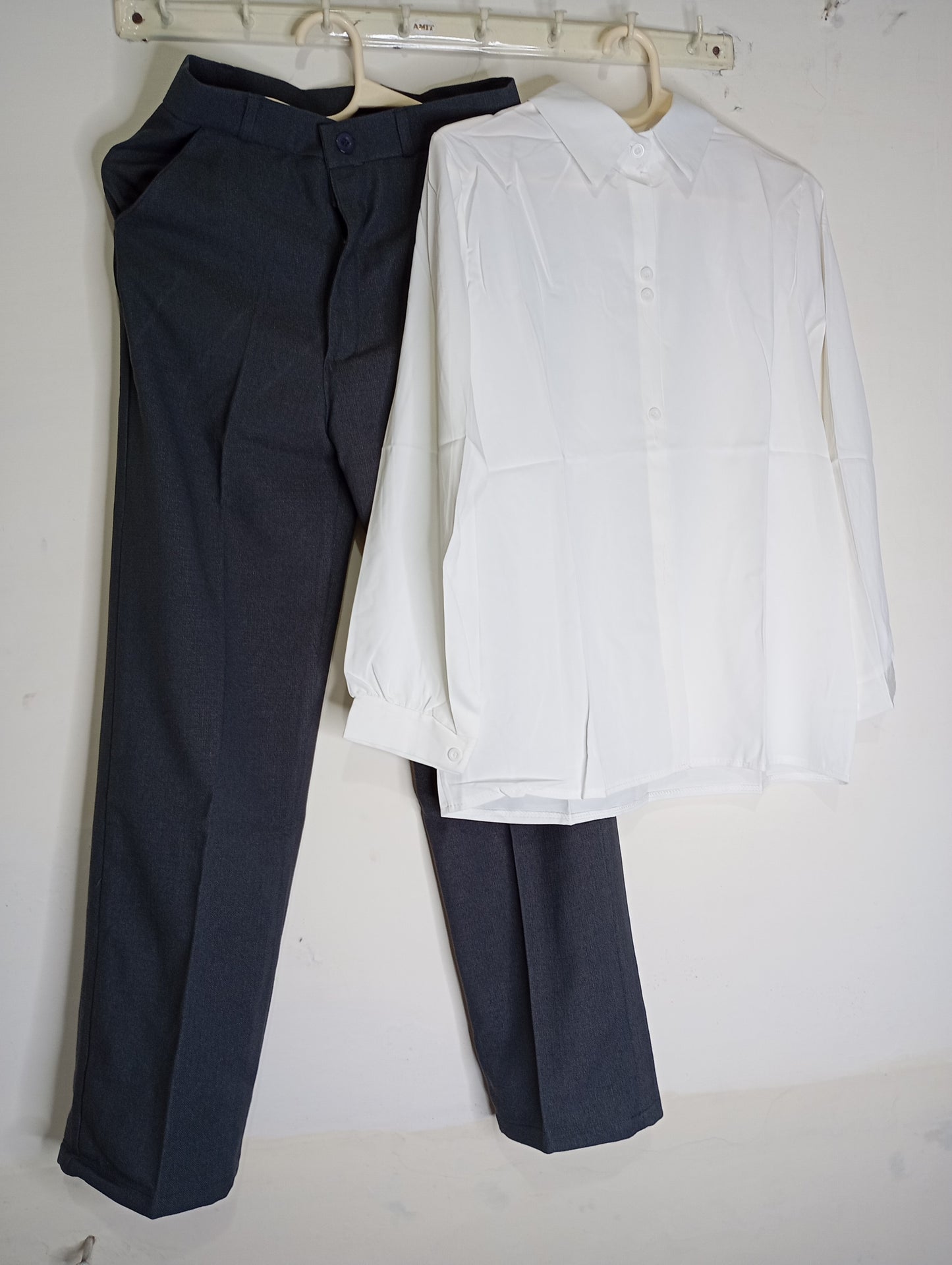 GREY PANT WITH WHITE SHIRT