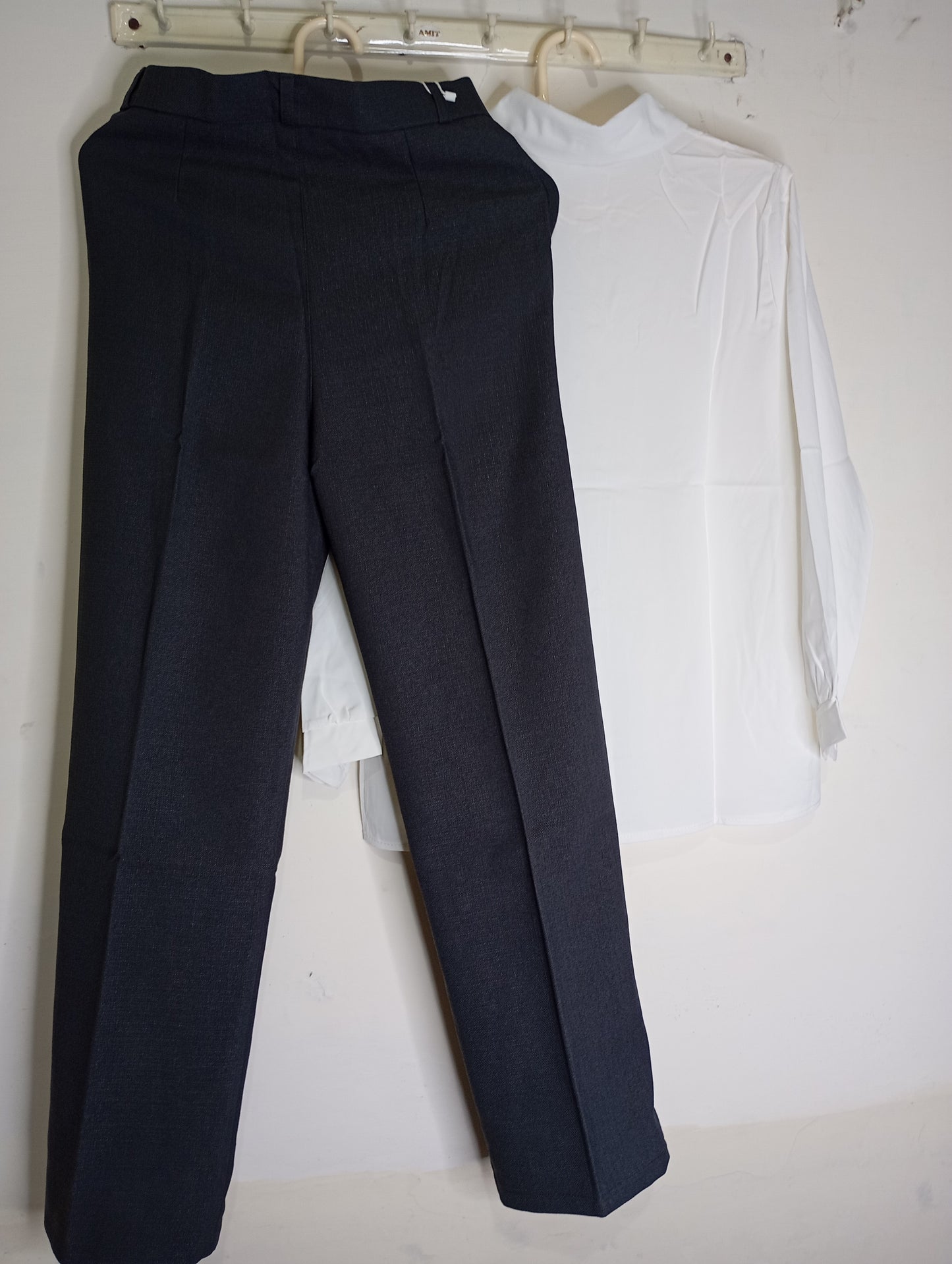 GREY PANT WITH WHITE SHIRT