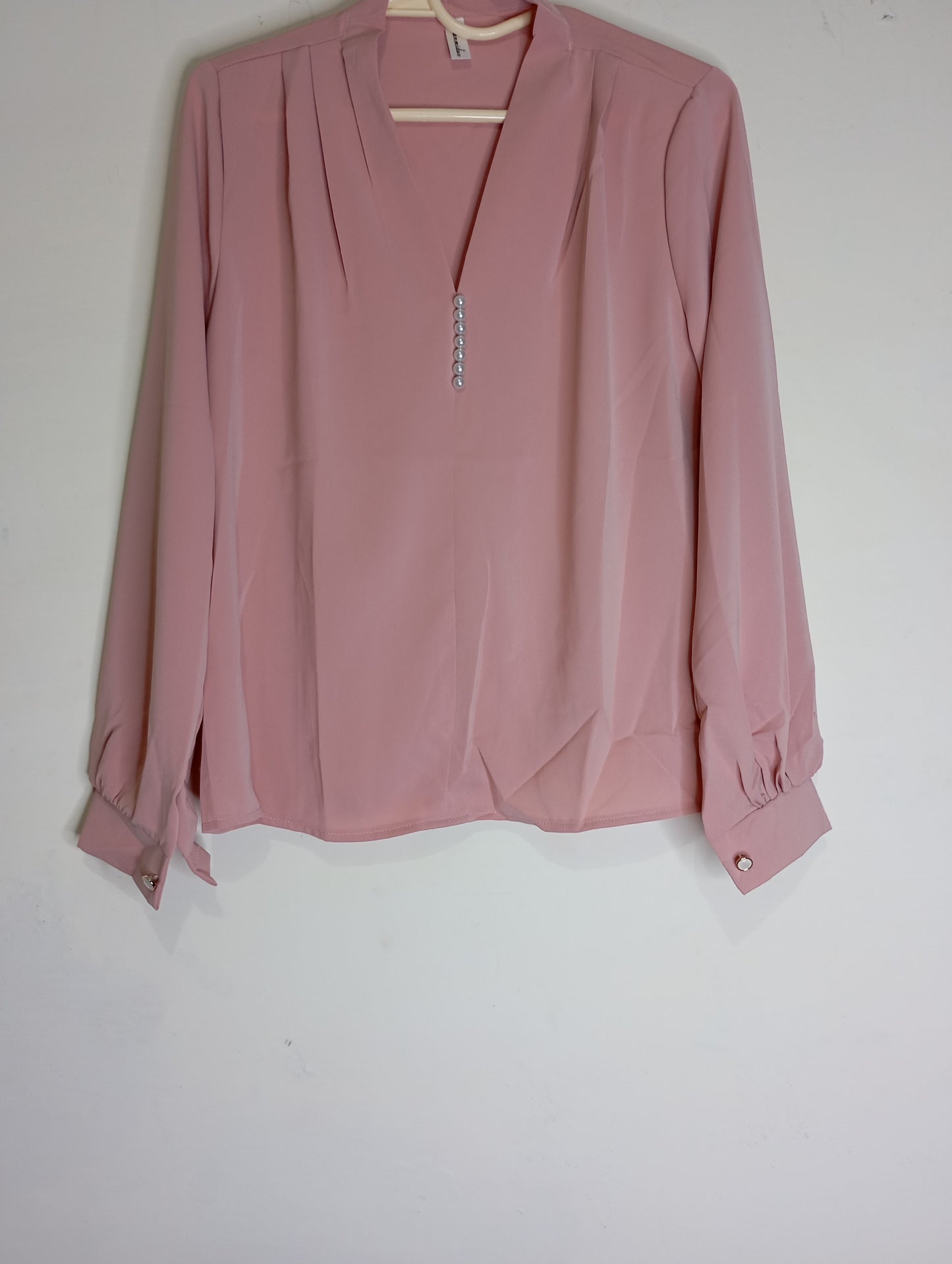 V NECK TOP PINK