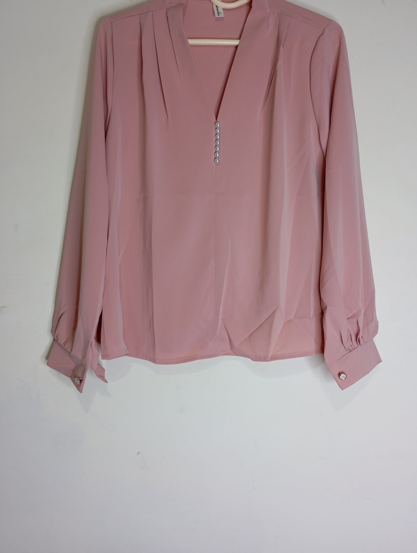 V NECK TOP PINK