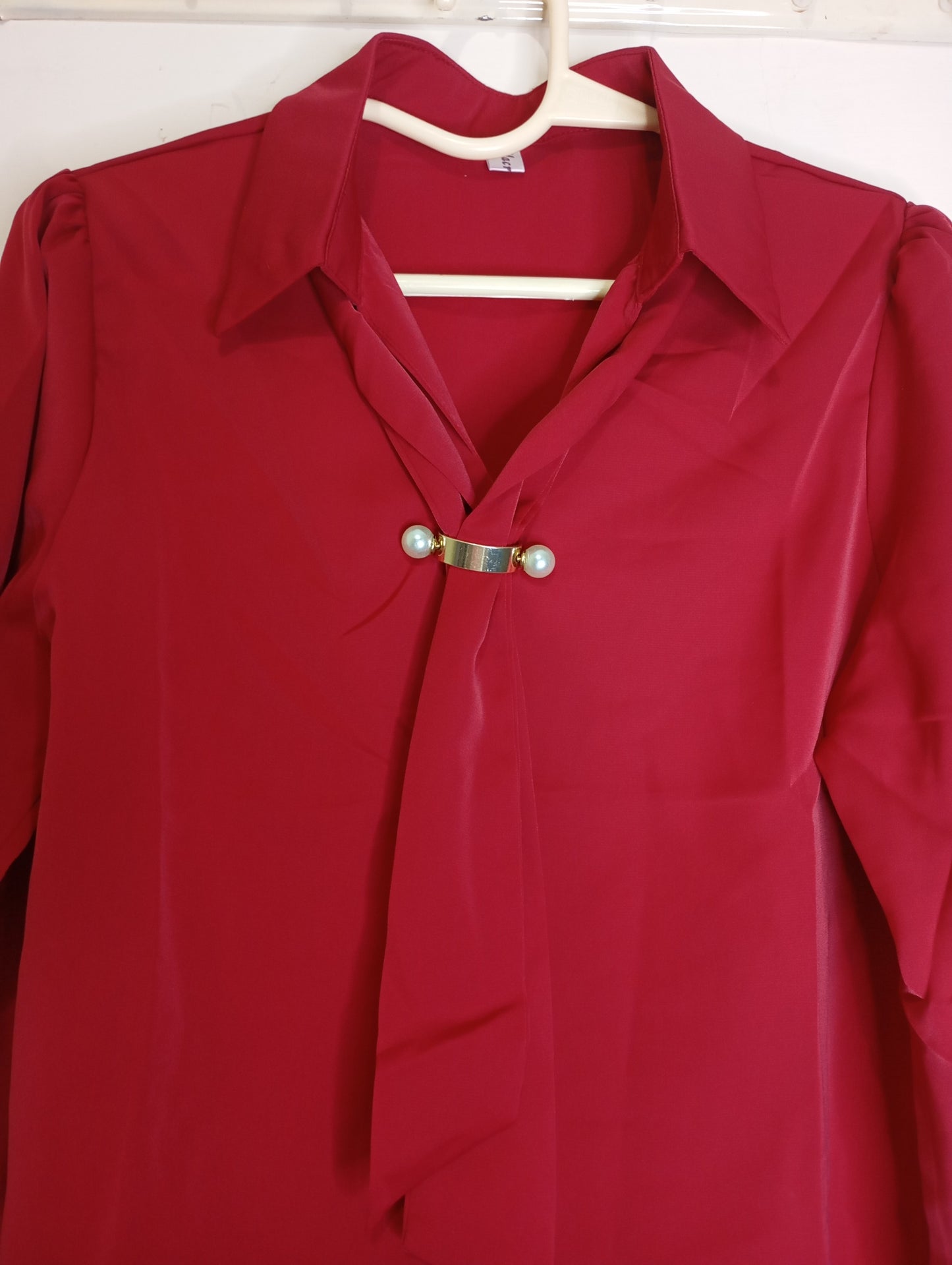 Red blouse with Decorative Tie