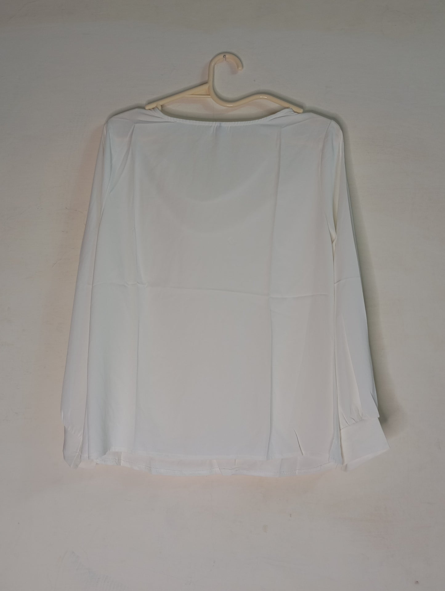 Cowl neck top with emblishment (white)