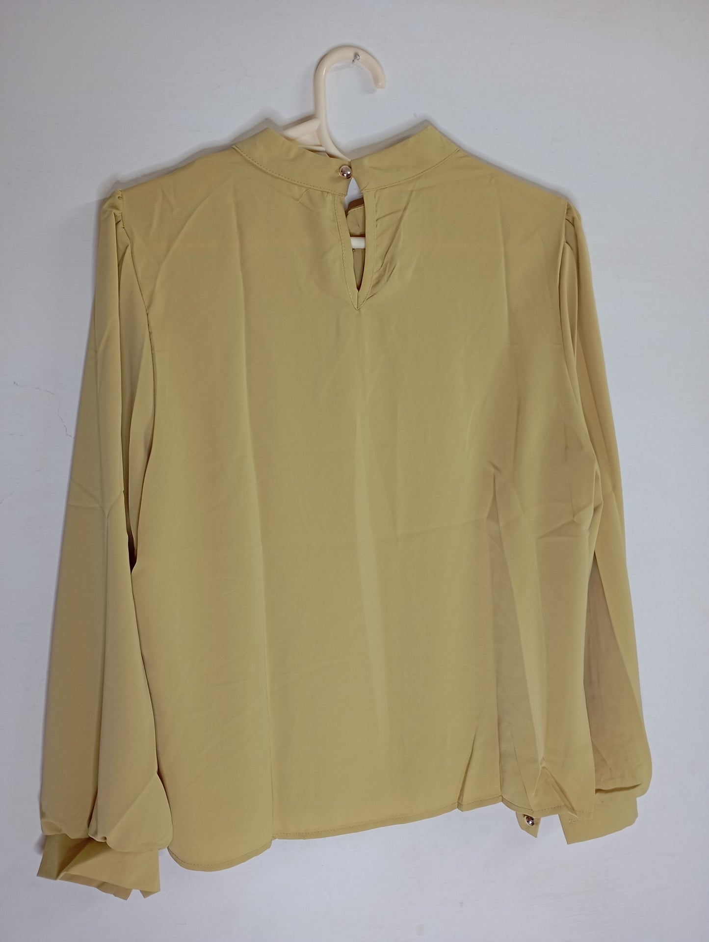 dark yellow Blouse with Pearl Embellishments