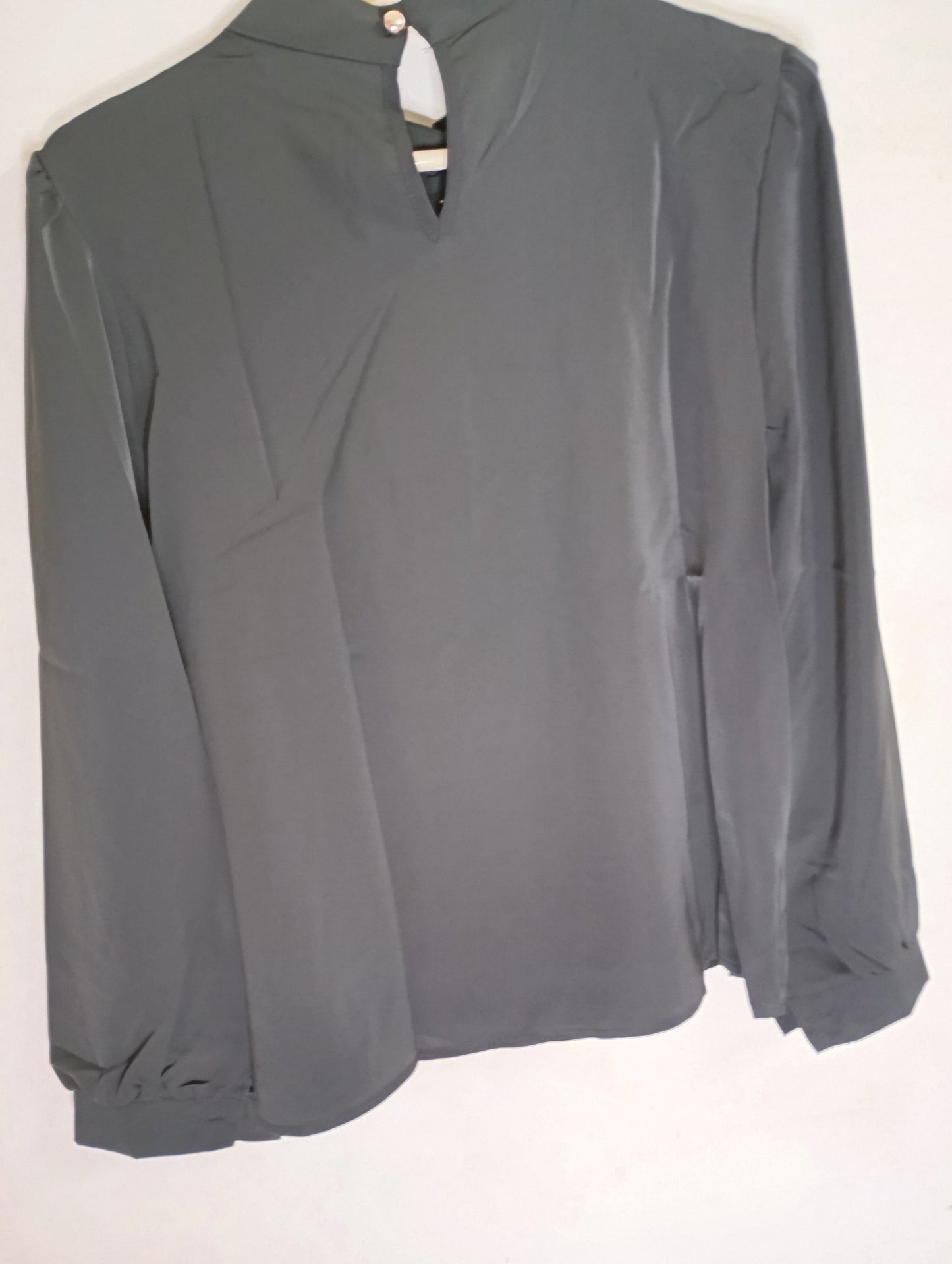 black top Blouse with Pearl Embellishments