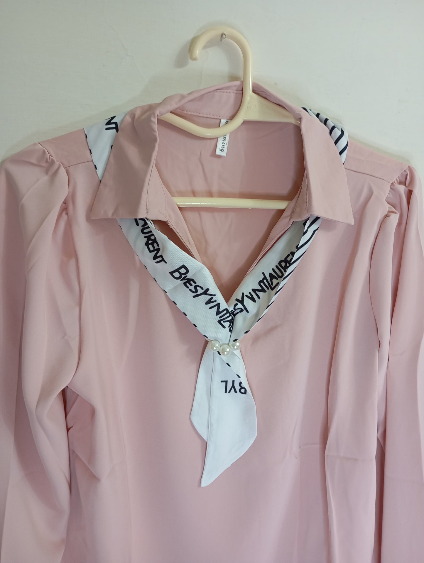 RIBBON PINK TOP WITH PEARL