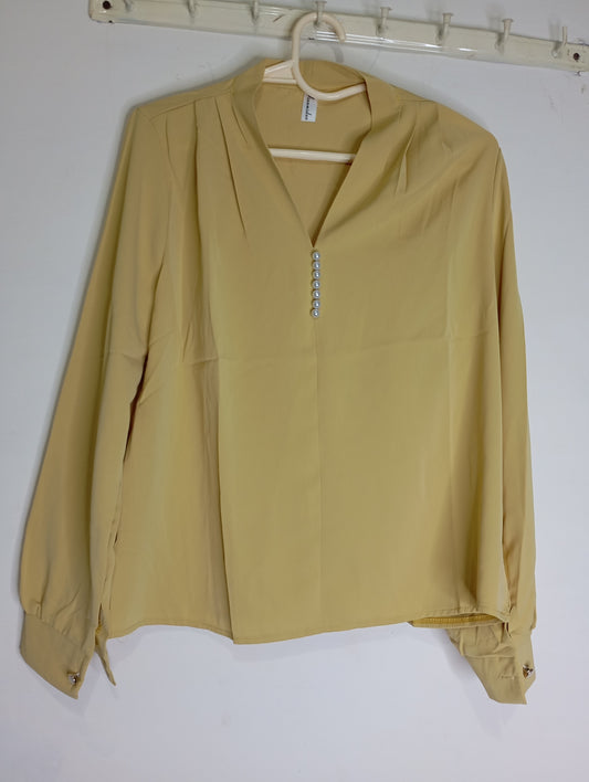 V NECK TOP YELLOW