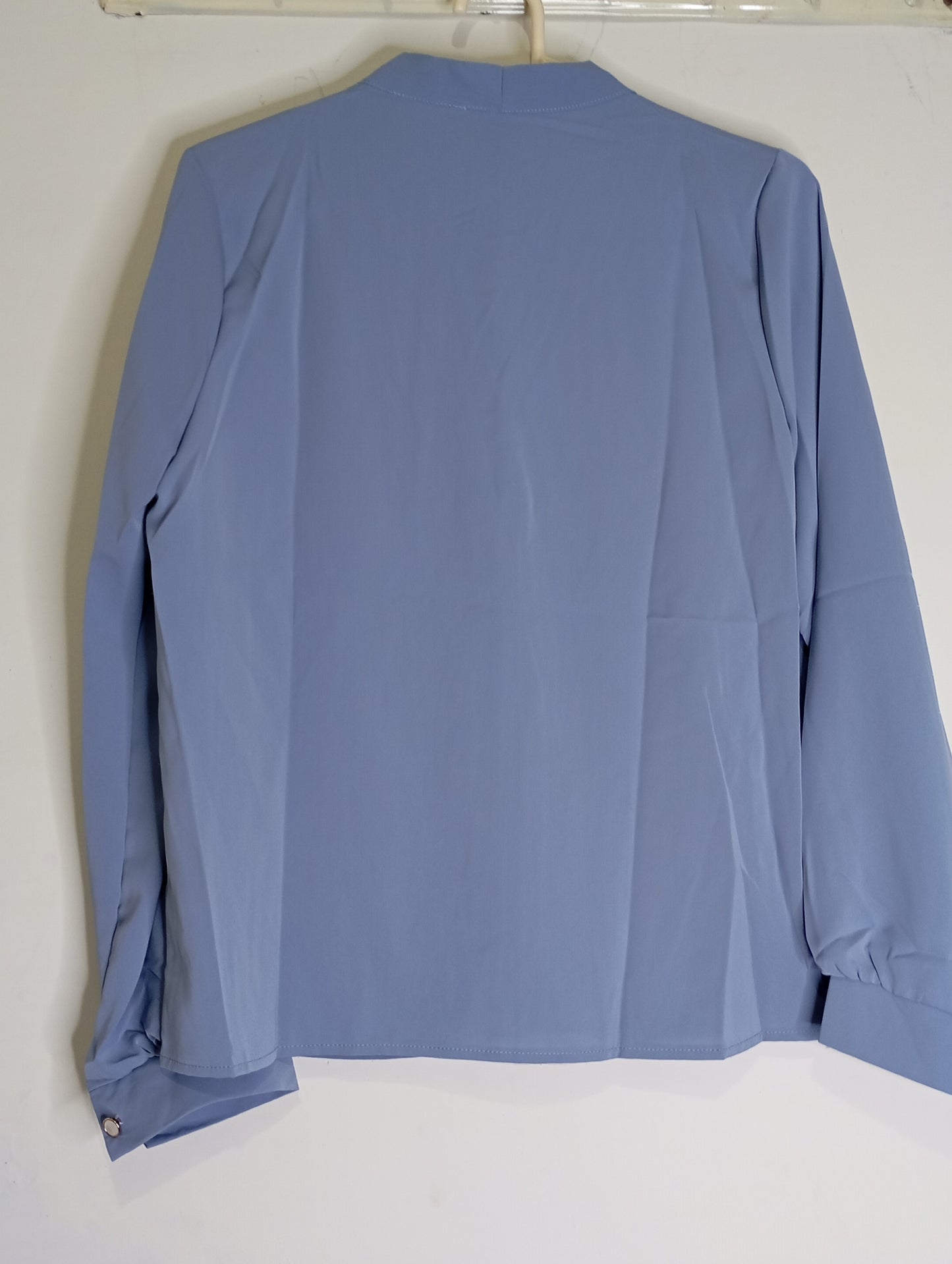 V NECK TOP BLUE