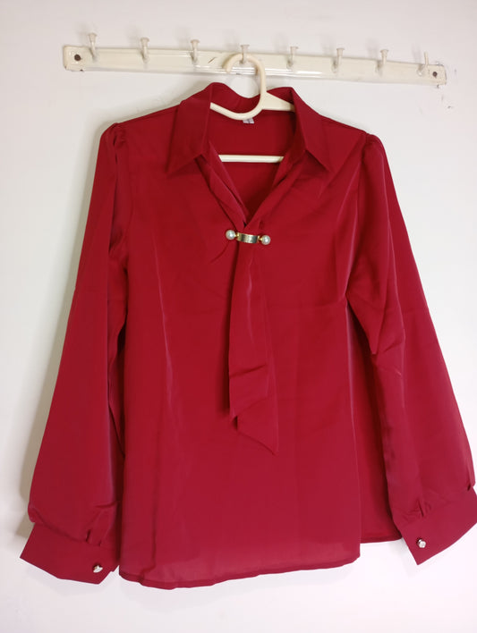 Red blouse with Decorative Tie