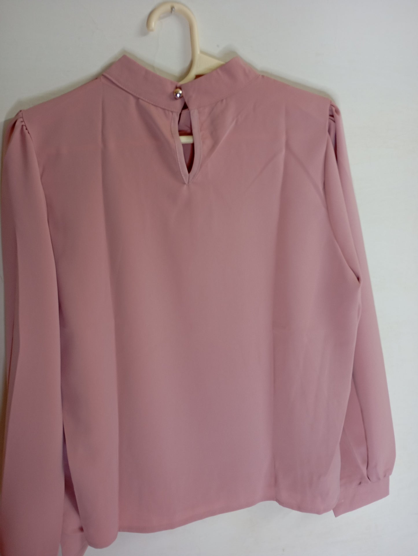 Dusty Pink Blouse with Pearl Embellishments