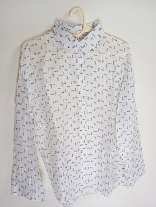 white LOGO PRINTED  shirt
