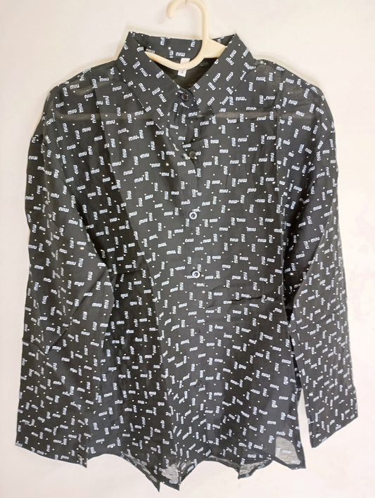 black LOGO PRINTED shirT