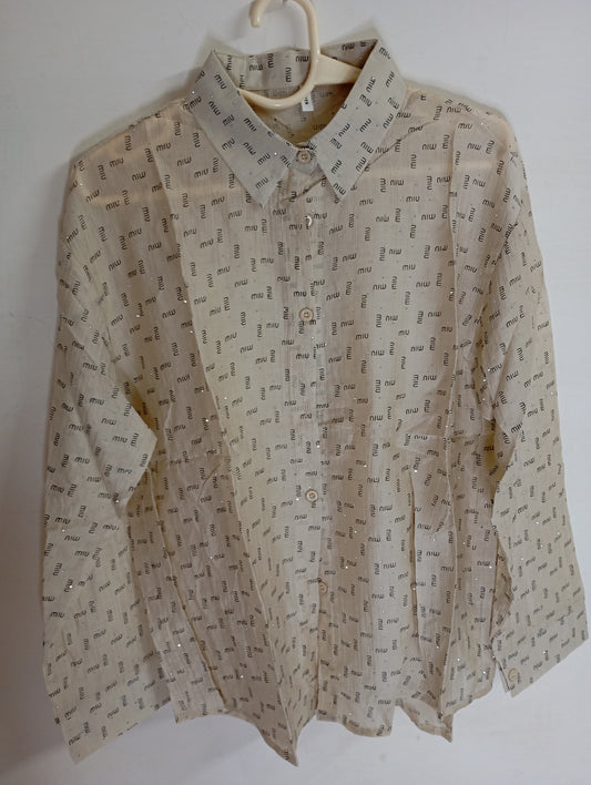 BROWN LOGO PRINTED SHIRT