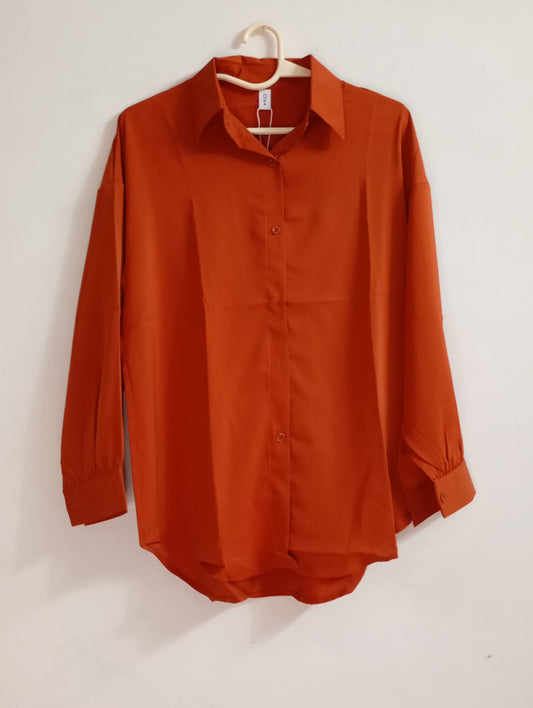 orange Button-Down Shirt